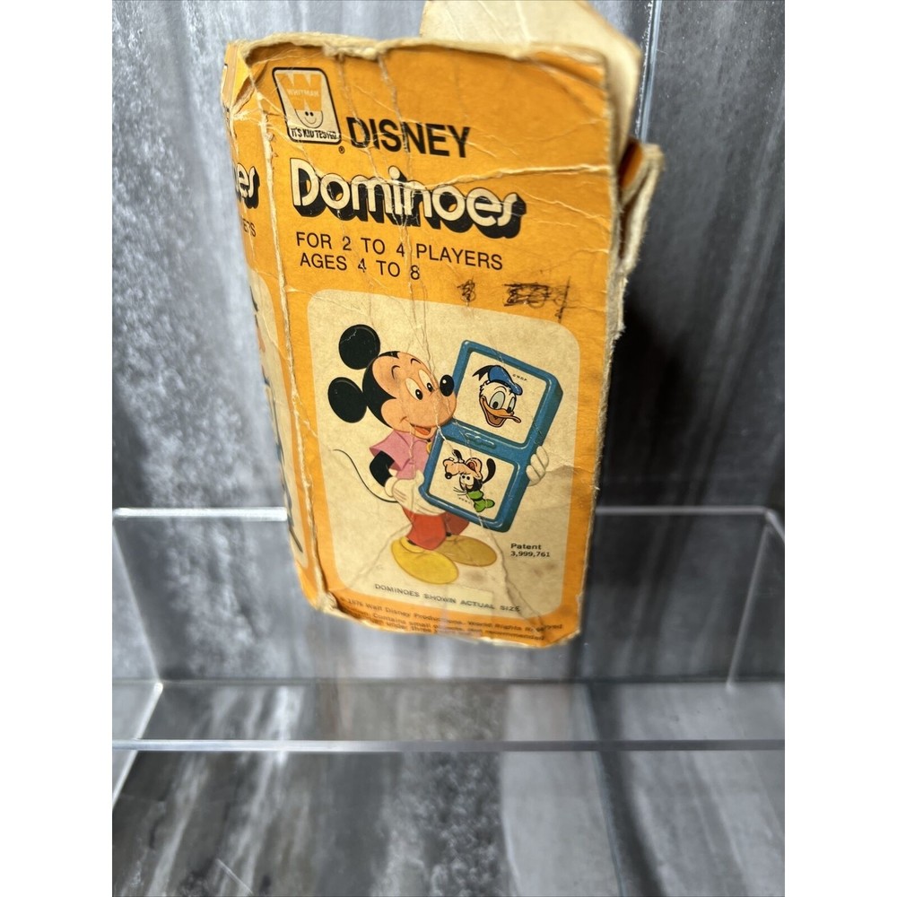 Vintage Walt Disney Dominoes 1976 Original Box Mickey Minnie Donald Duck Goofy